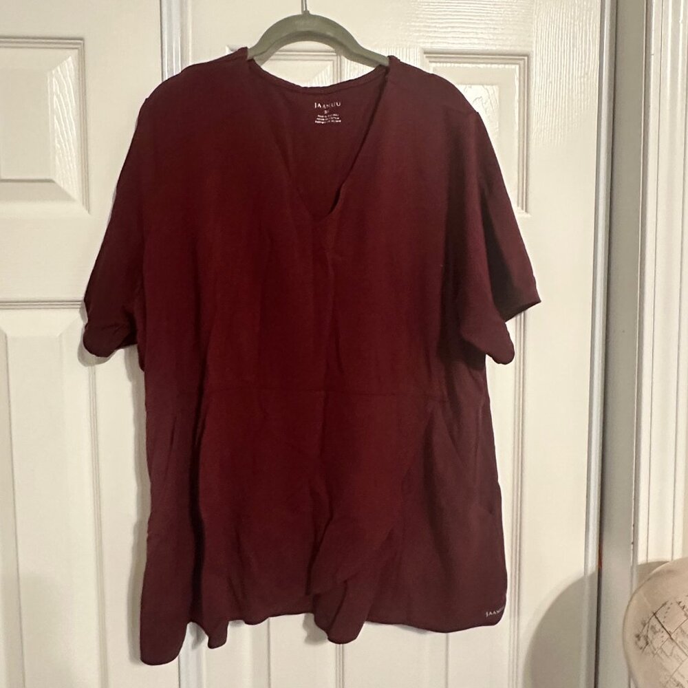 Januu Burgundy Scrub Top 2XL